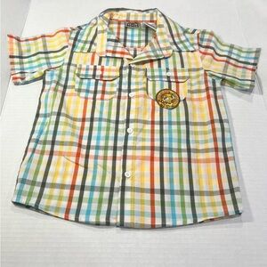 Vibrant Plaid Kids Button-Down Shirt